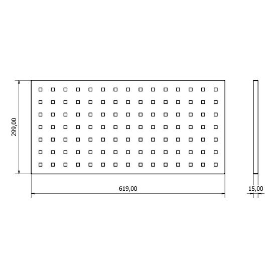 Billede af Perforeret værktøjstavle 620x300x15 - Modulline