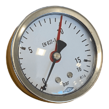 Billede af Manometer Ø63, 16bar, bagudvendt G 1/4"
