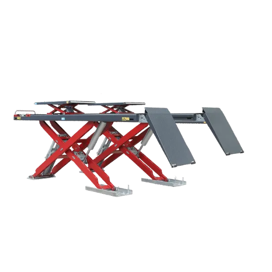 Billede af Deluxe kørebanelift fra Nimalift - 5500 kg - 5200 mm kørebaner - inkl. frihjulsløfter - 185 mm høj