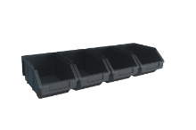 Billede af 4 stk. plastkasser inkl. skinne