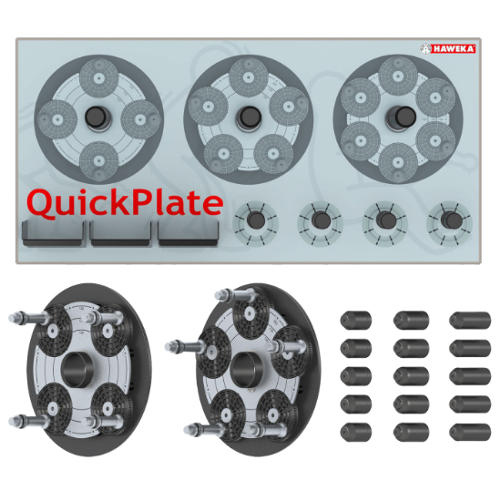 Billede af Haweka Quickplate V sæt 36mm - 4 & 5 huls inkl. vægophæng