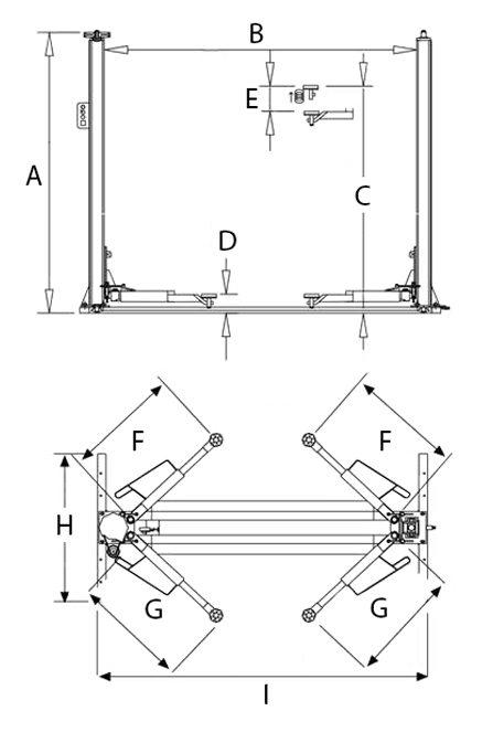 2 søjlet autolift med bundramme – 3,2 T